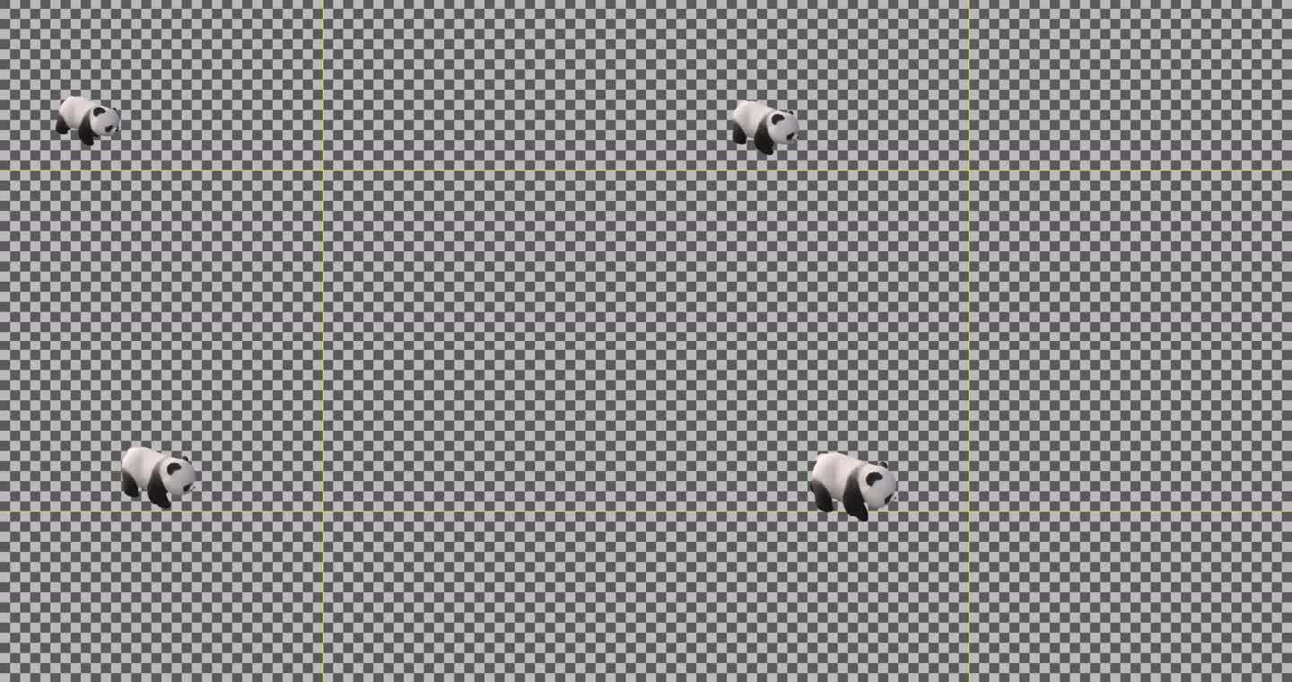 大熊猫走路动画4K