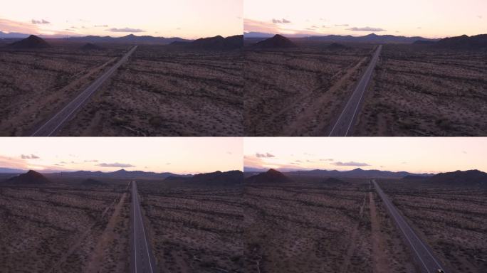 亚利桑那州图森市仙人掌沙漠：偏远公路