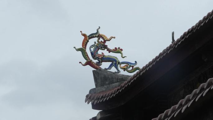 龙 房檐 屋顶 中国风 古建筑