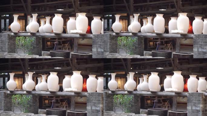 景德镇古窑陶瓷作坊工厂半成品瓷器