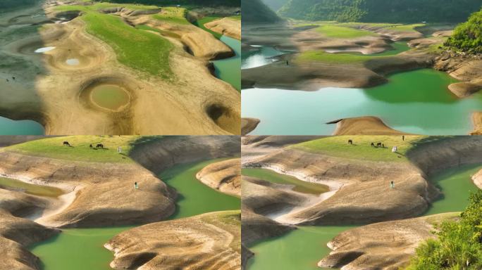 4K航拍广西日照更望湖山水风光