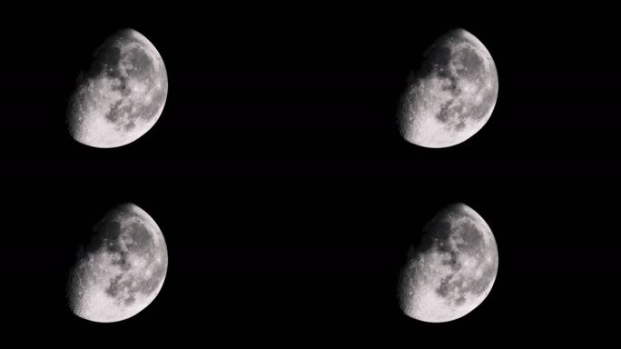 残月月亮半月空镜月食