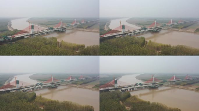 山东济南：大西环黄河特大桥即将合拢