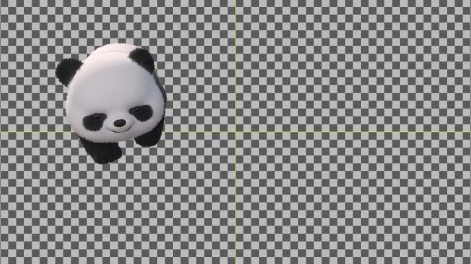 熊猫走路三维熊猫抠像