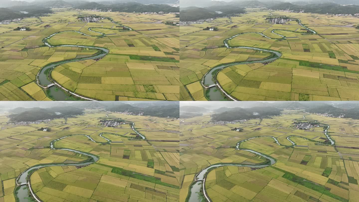 【正版原创】乡村农田的蜿蜒小河