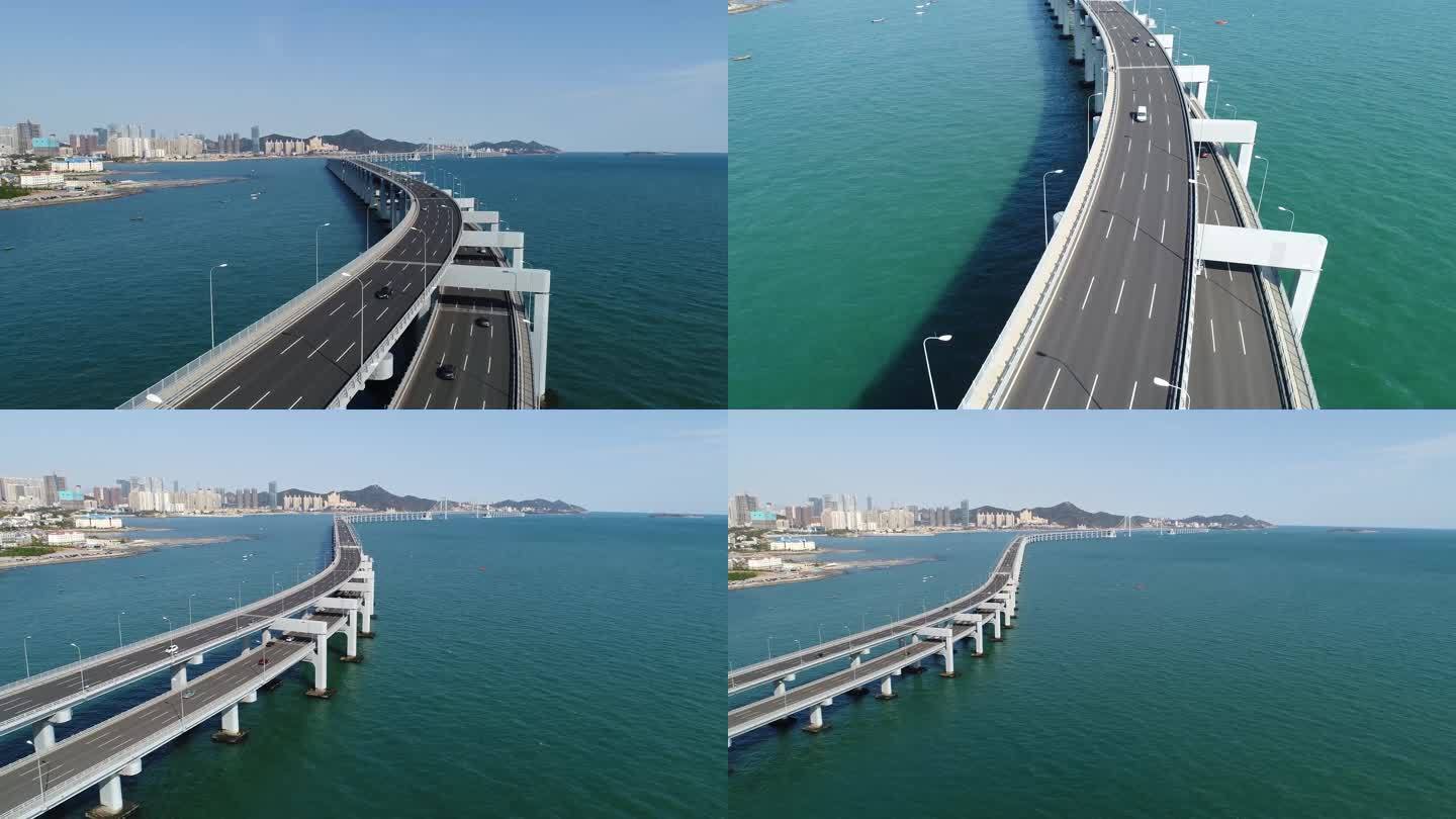 航拍素材大连跨海大桥  （4K）
