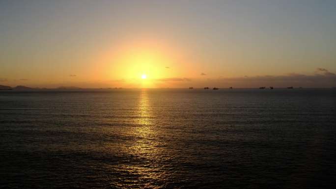 短片海岛眺望大海上日出