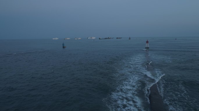 北海侨港码头航拍 沙滩夕阳 沙滩落日