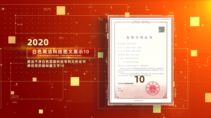 红色科技党政党建政府证书图片图文AE模板