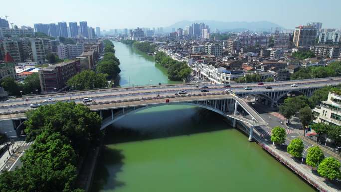 江门城市 蓬江大桥 航拍