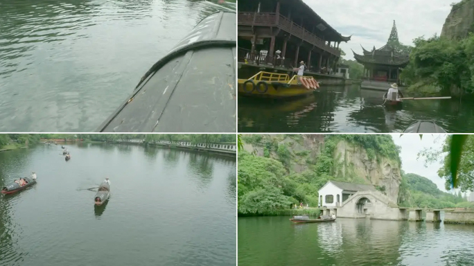 4K_绍兴水上乌篷船古镇河流旅游慢镜头