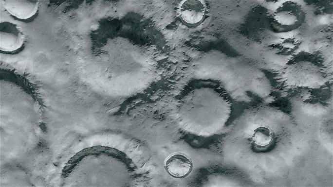 4K月球表面月球陨石坑环形山