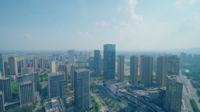 4K航拍杭州临平城市空镜