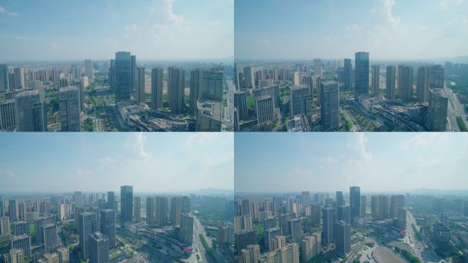 4K航拍杭州临平城市空镜