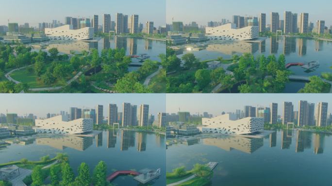 4K航拍杭州临平城市空镜