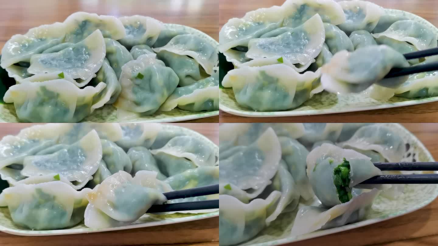 一盘韭菜鸡蛋馅的水饺