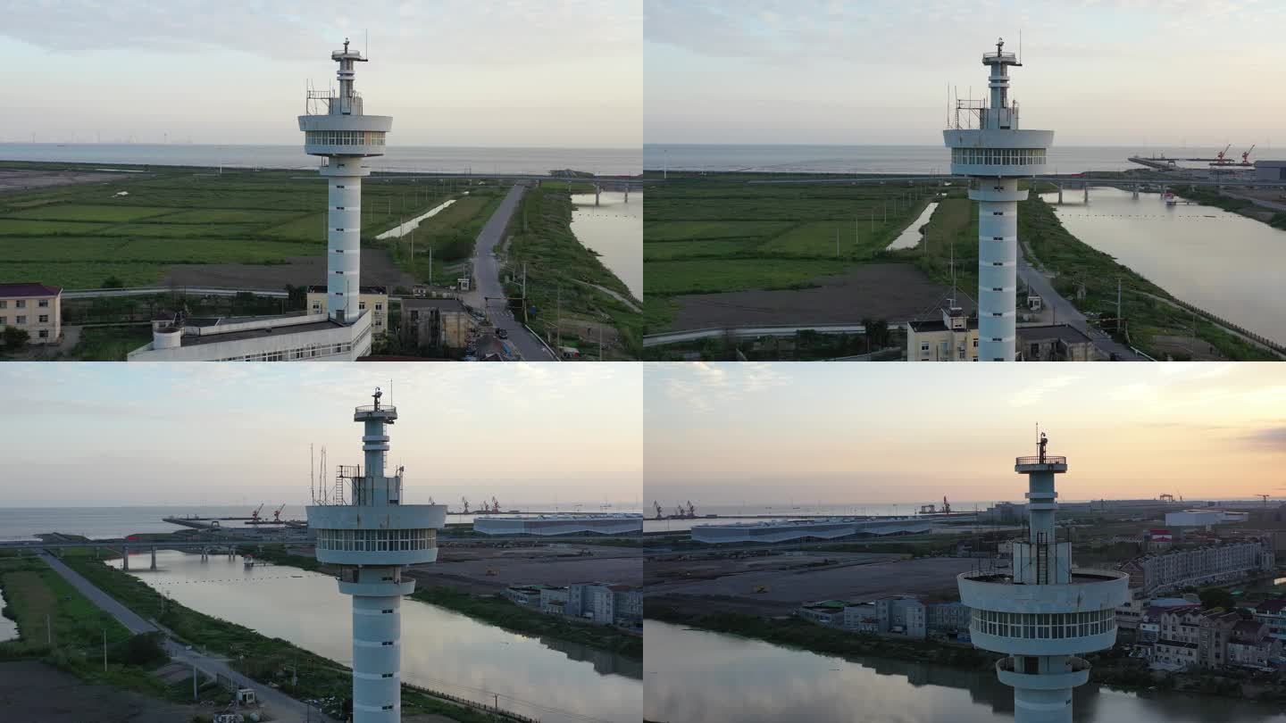 4K原素材-航拍上海芦潮港渔港监督
