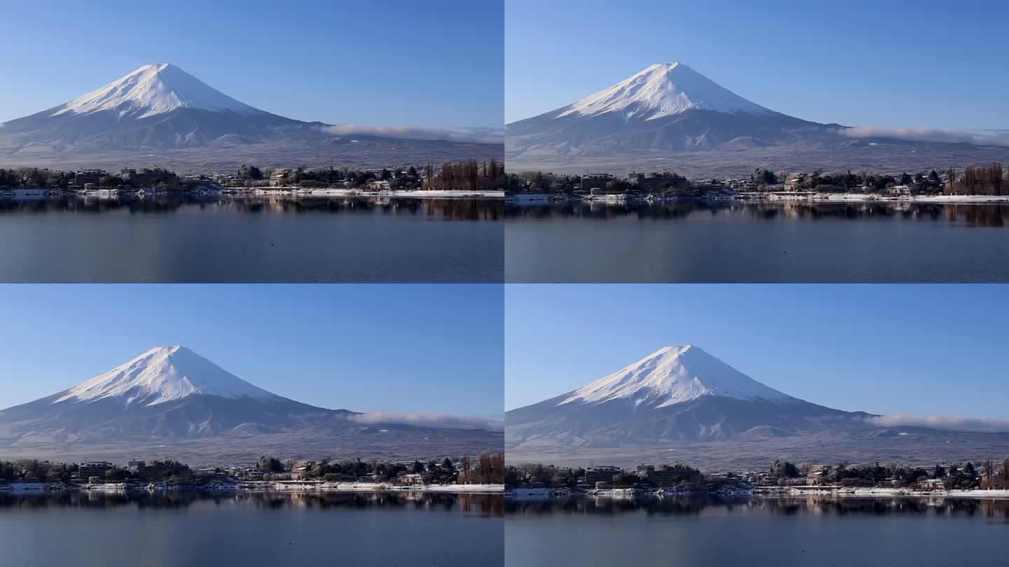 日本川口湖富士山4k视频