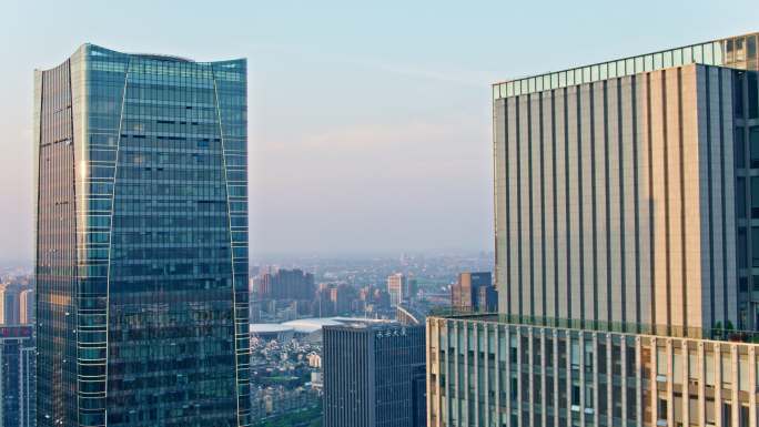 4K航拍杭州临平城市空镜