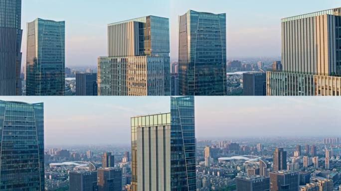 4K航拍杭州临平城市空镜