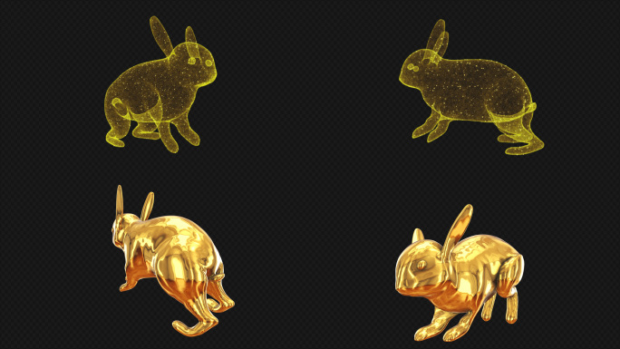 10款4K金兔粒子兔+透明循环