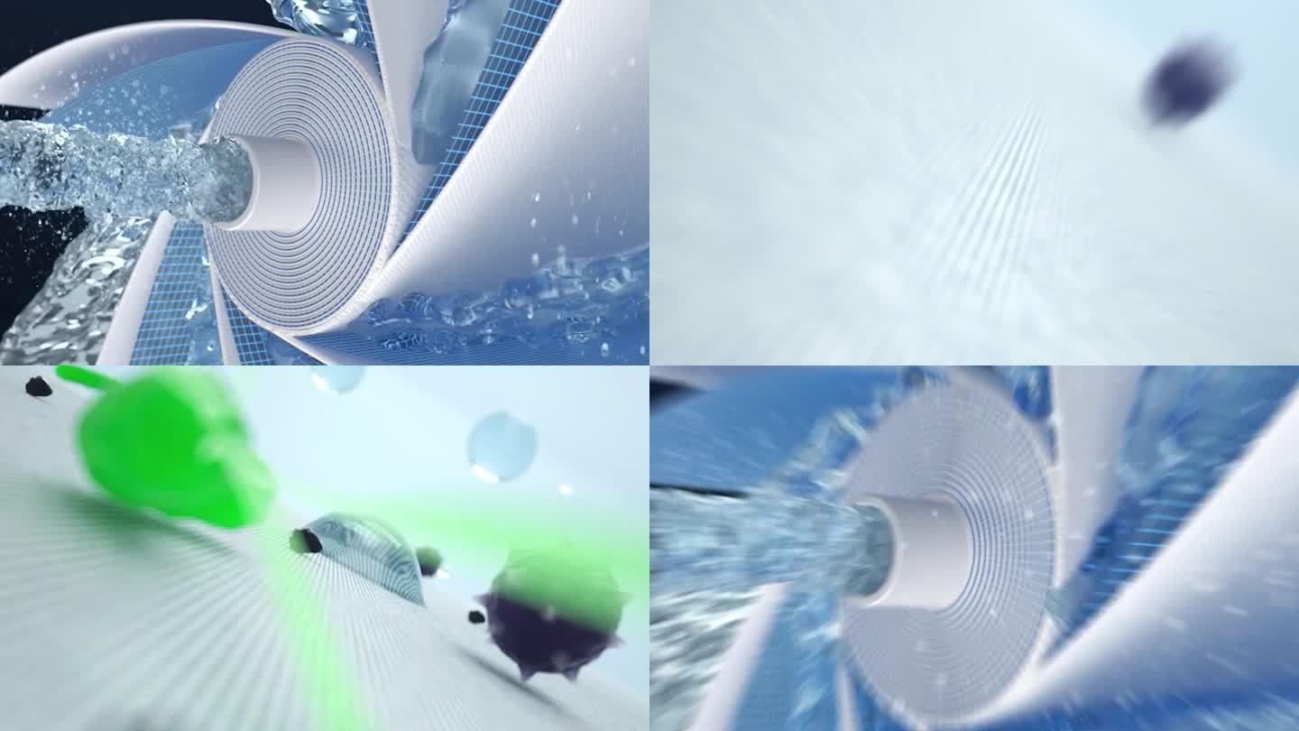 净水器滤芯 RO膜三维动画
