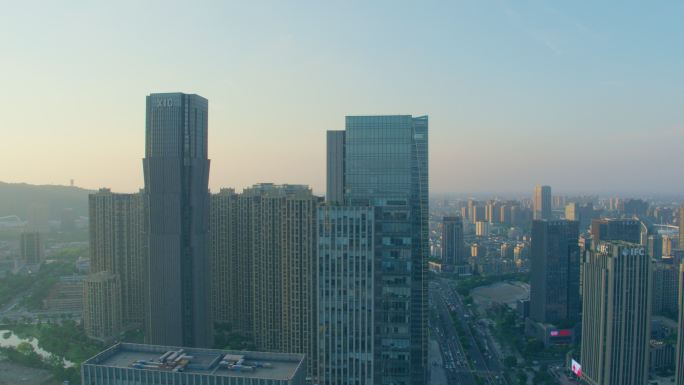 4K航拍杭州临平城市空镜