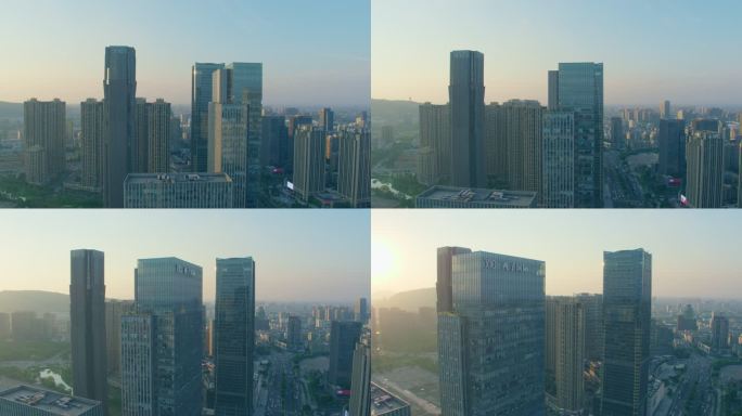 4K航拍杭州临平城市空镜