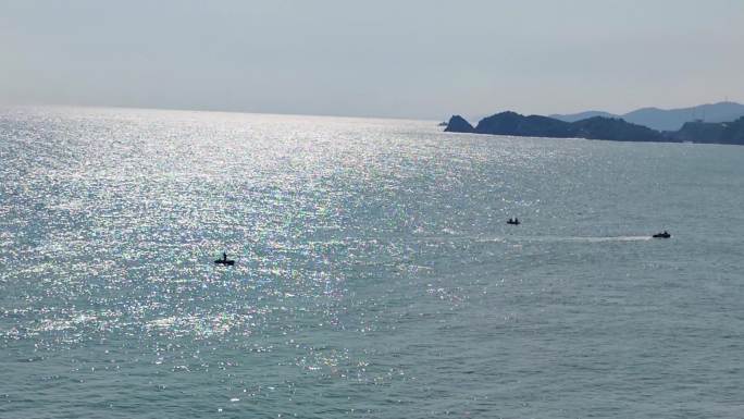 波光粼粼的海面   威海猫头山十号观景台