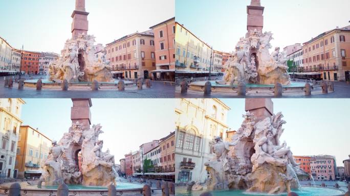意大利罗马纳沃纳广场四河喷泉