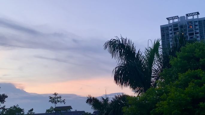 夏日晚霞微风视频素材