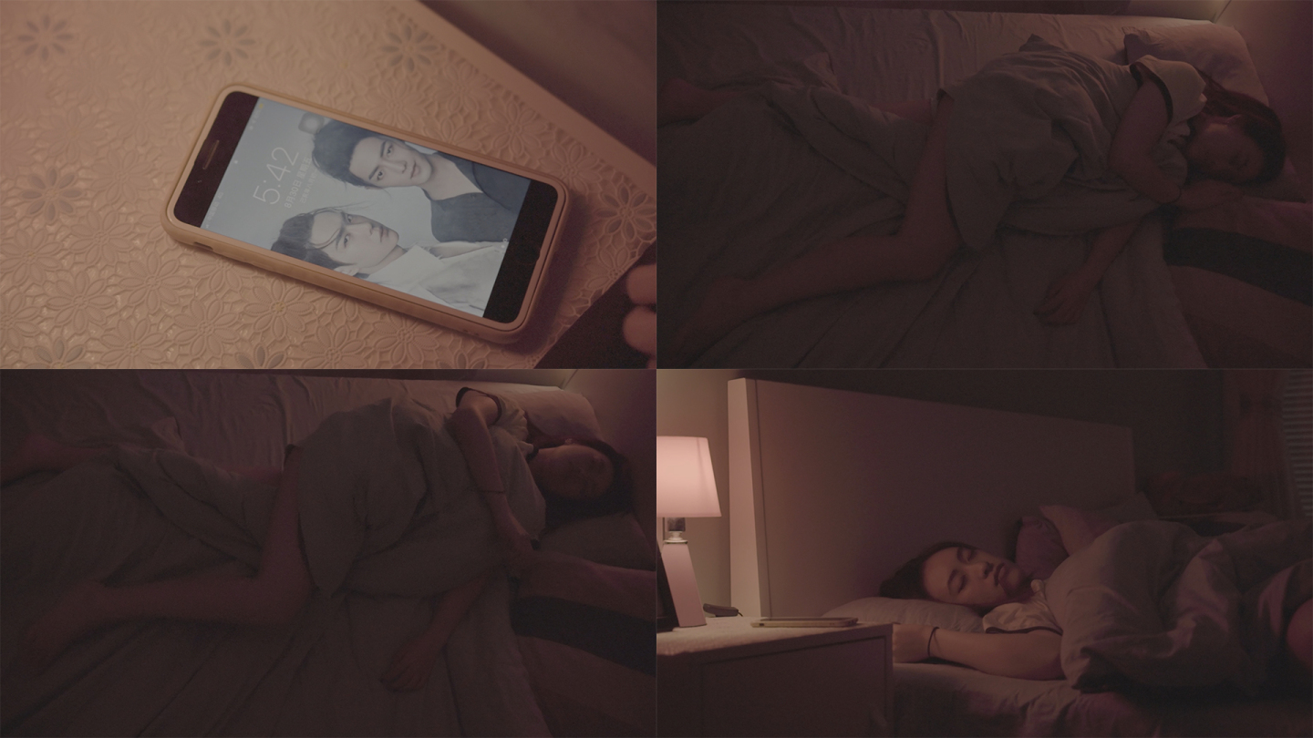女生关闭手机睡觉