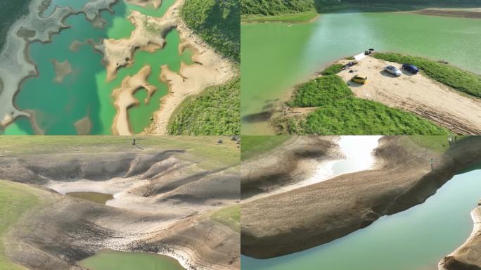 4K航拍日照更望湖山水美景