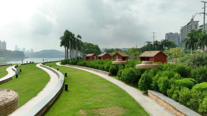 太阳能健身器材健身器材竹帽景观江边景观