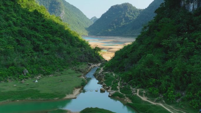 4K航拍更望湖绿水青山一镜到底