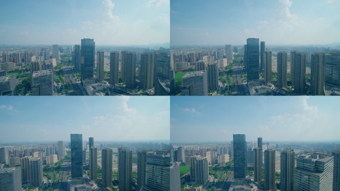 4K航拍杭州临平城市空镜