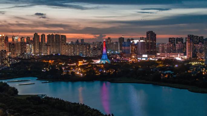 深圳世界之窗航拍夜景
