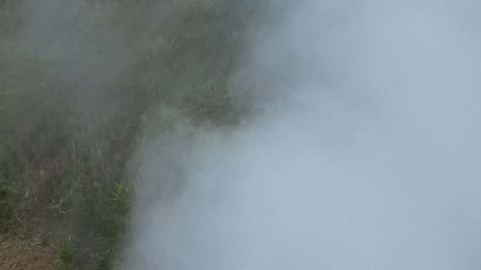 乡村烧稻草浓烟滚滚