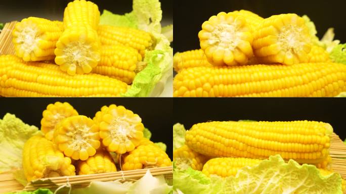 煮熟的玉米，影棚拍摄