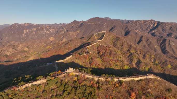 航拍秋日北京怀柔慕田峪长城