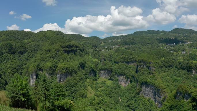 航拍峡谷山脊地形