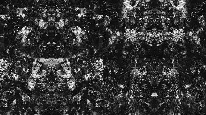 【4K时尚背景】黑白抽象花纹万花筒光影秀