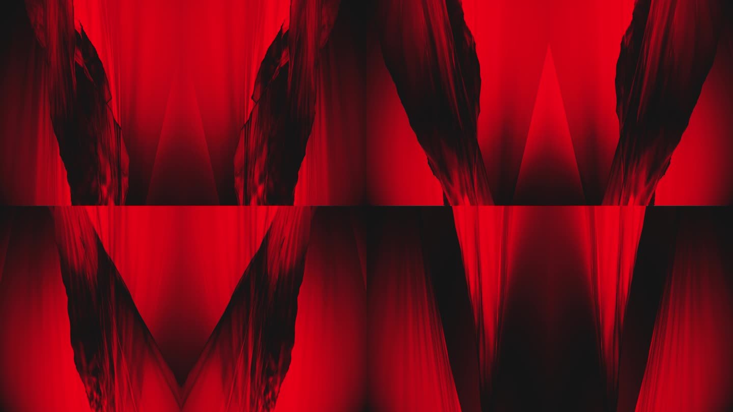 【4K时尚背景】黑红纱影艺术抽象创意空间