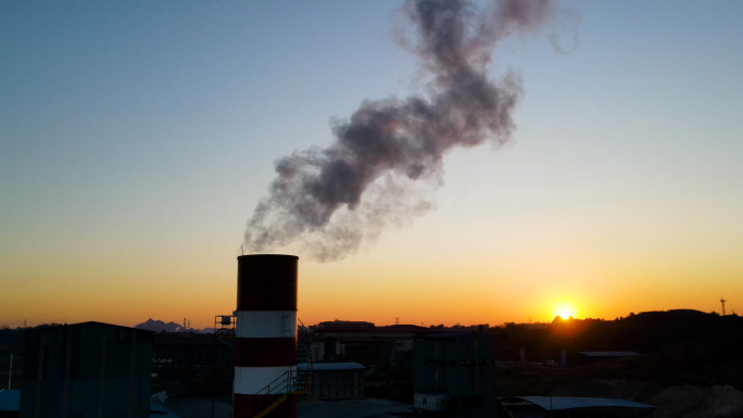 空气污染废气排放化工污染环境保护素材烟囱