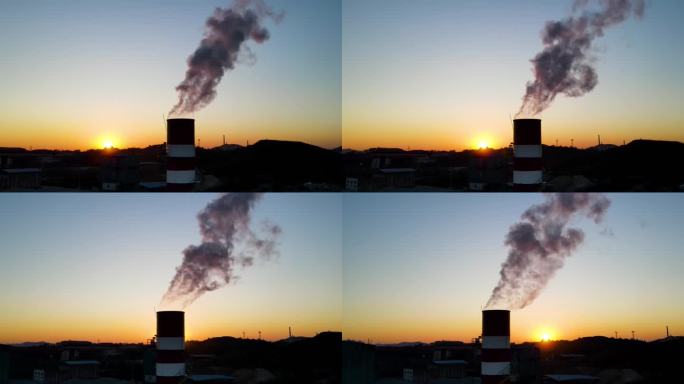 空气污染废气排放化工污染环境保护素材烟囱