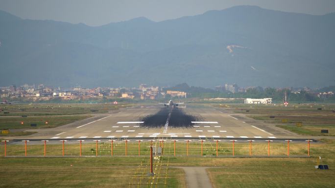 【商用4K】广州白云机场商业飞机跑道降落