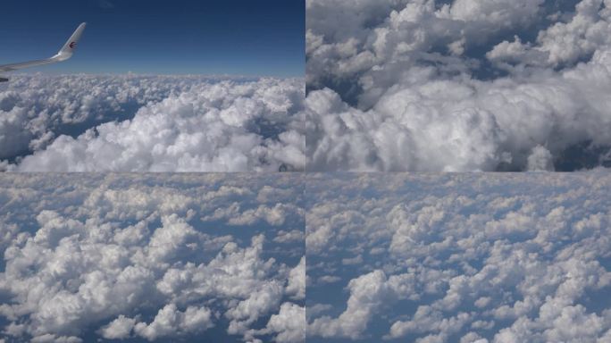 飞机穿梭云层间 机窗外的云海景象