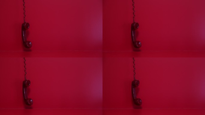旧红色手机挂断的座机空镜头4k素材失望失