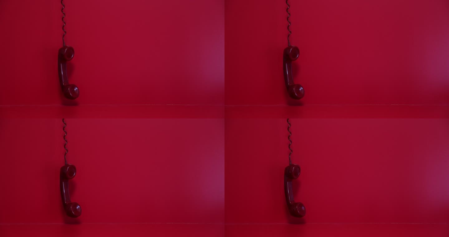 旧红色手机挂断的座机空镜头4k素材失望失