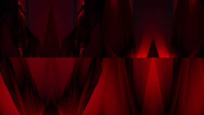 【4K时尚背景】黑红暗黑艺术抽象创意空间